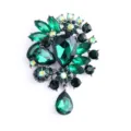 Groene kristal glas broche speld, vintage stijl legering mode sieraden accessoire. - Groene Waterdruppel