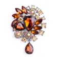 Vintage amber kristalglas broche pin voor dames elegante kledingaccessoire sieraden - Waterdruppel Champagne