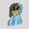 Korean style color block wool blended knitted winter warm scarf for women fashion elegant - 25X170cm / Yellow Blue Mix