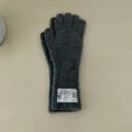Dunkelgraue Strickhandschuhe, einfarbige warme Touchscreen Winterhandschuhe mit Label. - M / Dunkelgrau