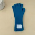 Modische blaue Woll-Handschuhe für Damen, Winter warme, winddichte Strickhandschuhe. - M / Seeblau