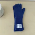 Blaue Strick-Touchscreen-Gamaschen für Damen, warme Winter-Modestrickhandschuhe einfarbig dehnbar. - M / Dunkelblau