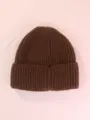 Bonnet en maille côtelée marron foncé confortable pour la chaleur hivernale et le style - Café