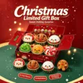 6-piece Christmas squeeze toy gift box with Santa, snowman, and reindeer designs. - 6-Piece Set / Multicolor Set