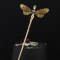 Vintage Enamel Dragonfly Hair Stick Retro Fairy Hairpin Elegant Copper Hair Accessories for Women - Fairy Enamel Hair Stick / Orange