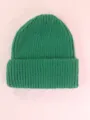 Bonnet en maille côtelée vert foncé pour la chaleur d'automne et d'hiver - Vert foncé
