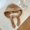 Accogliente cappuccio in maglia spessa inverno caldo cammello passamontagna sciarpa elegante. - 24*70cm / Kaki