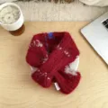 Roter farbblockgestrickter Wollschal Winter warm dick gemütlich stilvolles Modeaccessoire - Schal / Burgunderrot
