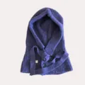 Damen Winter Strick Balaclava Kapuze Schal All-in-One Warme Lila Kapuzenschal Haube Mütze - M (56-58cm) / Lila