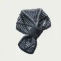 Knitted Cross Scarf Winter Warm Retro Geometric Pattern Gray Short Woolen Neck Warmer - 12X80cm / Gray