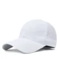 Weisse atmungsaktive Mesh-Baseballkappe Detail, leichtes schnelltrocknendes Gewebe Sommer. - M (Standardgröße 55-58 cm) / Weiß