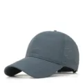 Detailed view of dark gray quick-drying baseball cap featuring side breathable perforation. - Dark Gray