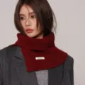 Bufanda de cuello falso de lana tejida estilo coreano, accesorio de invierno cálido, rojo. - Calentador de cuello / Rojo