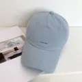 Hellblaue lässige Baseballkappe mit weicher Krone und feinem Buchstaben-Print für den Sommer. - M (56-58cm) / Hellblau