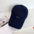 Berretto da baseball blu navy da donna, cappello casual morbido con lettere bianche. - M (56-58cm) / Blu navy