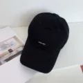 Berretto da baseball nero da donna, cappello in cotone morbido con lettere, estate. - M (56-58cm) / Nero