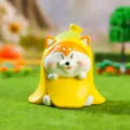 Cute Shiba Inu in banana peel resin figurine, funny car dashboard ornament and desktop decor. - 19799 Anxious Banana Shiba Inu