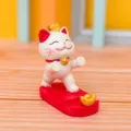 Cute lucky cat desk phone holder, cartoon resin ornament for office and home decoration. - 8158 Supporting You