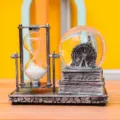 Retro creative desktop ornament combining an hourglass and a ferris wheel snow globe. - Electronic Luminous Ferris Wheel (SLB704) / 1 Piece / Silver