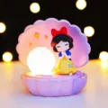 Luz Nocturna Concha Blancanieves Tierna Figura Resina Decoración Escritorio Para Cumpleaños - Estilo Nieve / Lámpara de Estrellas