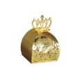 Elegante goldene Geschenkbox in Kronenform für luxuriöse Süßigkeiten und Partygeschenke - 6er Set / Gold