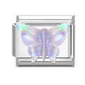 Maglia charm italiana modulare con farfalla iridescente per braccialetto fai-da-te - Farfalla / Arcobaleno