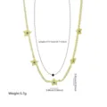 Collier tennis doré élégant avec oxydes de zirconium et pendentifs étoiles pour femmes chic. - Style 1-Étoile à cinq branches