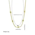 Collier tennis en or avec zircones motif mauvais œil et design chaîne multicouche. - Style 2-Yeux