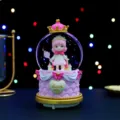 Boule à neige princesse rose boîte à musique ornement bureau mignon cadeau filles - Moyen (80mm) Lumière Colorée + Musique / Carrosse Princesse Rose (2051)