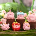 Cute pink pig resin figurines set, birthday party cartoon action toy blind box desk decor. - 2783 Wish You Happy Pig Duck / Box Set (6 Pieces)
