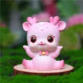 Lindo ciervo rosa decoración de coche figura de resina adorno de tablero interior lindo - Rosa Brazos Abiertos Alegre (A035-B)