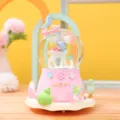 Boule à neige musicale fée cerf rose globe en cristal cadeau mignon décoration intérieur - K Moyen (80mm) Lumière Colorée & Musique / Rose (Fille au Cerf Debout)