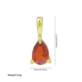 Vergoldeter Kupfer-Anhänger mit rotem tropfenförmigen Edelstein, ideales DIY-Geschenk. - Januar Geburtsstein Anhänger Nur / Gold