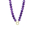 Lila Perlenkette aus Acrylharz mit goldenem Verschluss, elegante 10mm bunte Modeschmuck Kette. - Kette Ohne Anhänger / Lila