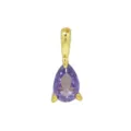 Kupfer vergoldeter Tropfen Geburtsstein Anhänger DIY Halskette Schmuck Geschenk - Februar Geburtsstein Anhänger Nur / Gold