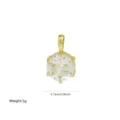 Colgante solitario redondo de circón chapado en oro minimalista joya accesorio 0.73cm - Estilo 2-Forma Redonda (Garra)