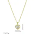 Collier pendentif cœur en zircone cubique or chaîne de clavicule mode minimaliste bijoux - Chaîne maille jante modèle 3 – cœur