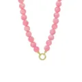 Rosa Acryl Harz Perlen Halskette mit goldenem runden Verschluss fur Damen Modeschmuck. - Kette Ohne Anhänger / Rosa