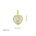 Colgante corazón oro circón minimalista accesorio joyería DIY dije gema brillante charm - Estilo 3-Forma de Corazón
