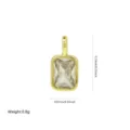 Colgante con abalorio de circonita cúbica rectangular minimalista, accesorio DIY dorado. - Estilo 4-Forma Rectangular (Vertical)