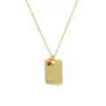 Vergoldete Good Luck Vierkante Hanger Ketting met Rode Geboortesteen Messing Sieraden Variant - Januar Geburtsstein