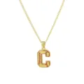 Collier pendentif lettre C baseball doré, bijou de sport en émail et laiton pour femme. - Style C / Or