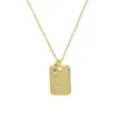 Vergoldete Messing Kette mit Good Luck Anhänger und schönem Kristall Geburtsstein - April Geburtsstein