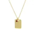 Collana in ottone placcato oro 18k con ciondola quadrata portafortuna e pietra natale. - Pietra Portafortuna di Luglio
