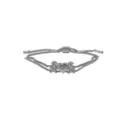 Silbernes verstellbares Kettendesign Armband mit Herz und Kindern Anhanger fur Damen. - Zwei Jungen Stil / Silber