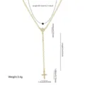 Collier en Y doré avec cristaux zircone, élégant bijou de cou superposé style croix. - Style 5 Croix