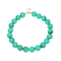 Chunky 20mm turquoise resin bead statement necklace with gold clasp for women trendy jewelry - Turquoise Blue