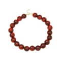 Chunky red marbled acrylic resin beaded statement necklace with gold clasp variant. - Burgundy