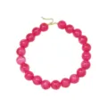 Chunky dopamine colorful resin bead necklace for women, 20mm round acrylic statement jewelry. - Rose Red