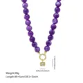 Elegante lila Acryl Perlenkette mit Zirkon Anhänger, handgemachter Schmuck für Damen. - Halskette mit Anhänger / Lila